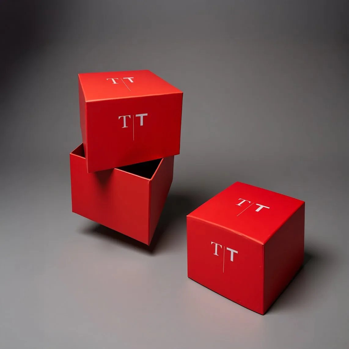 Box rivestita rossa con cassetto — packaging luxury Tipografia Toffanin